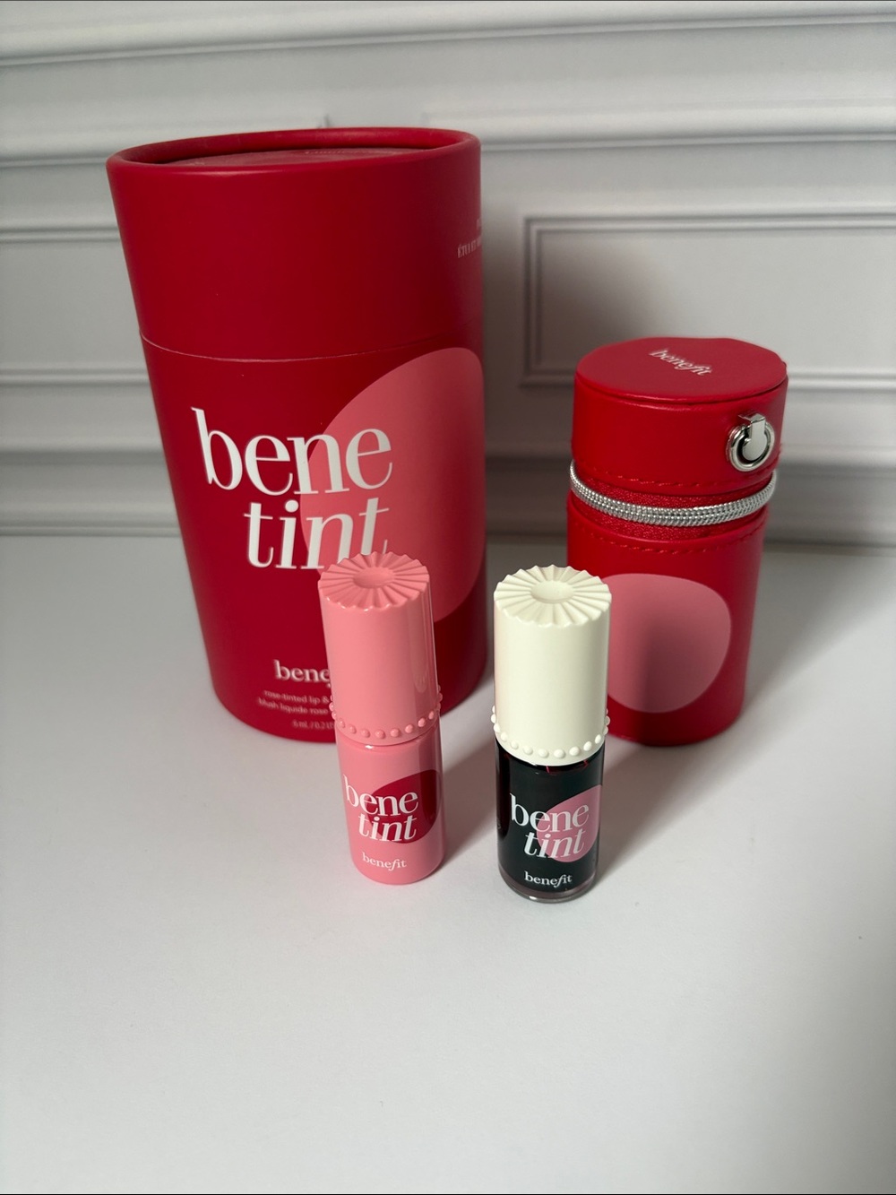 New Benefit Benetint Lip & Cheek Tint Set with Case Minis